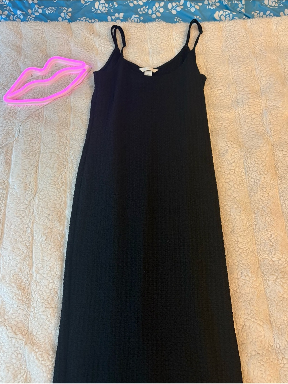 H&M Black Maxi Slip Dress with Thin Straps